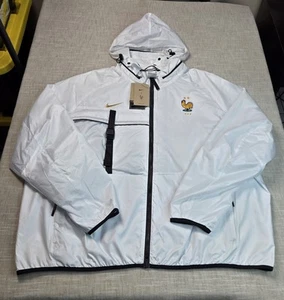 NIKE France FFF Halo Jacket 2XL Mens White Gold Black Full Zip Hooded Soccer - Picture 1 of 12