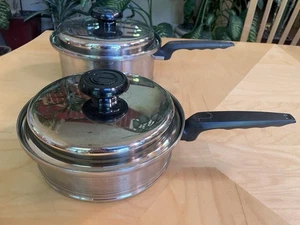 4 pezzi pentole vintage a vita 2 e 3 qt padelle T304cc 12 elementi coperchi tappo solare - Foto 1 di 16