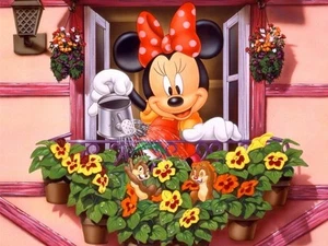 CIALDA per Compleanno MINNIE ostia formato A4 torta - Foto 1 di 1