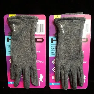 2 pairs Head Gray Winter Gloves Hybrid Texture Running Gloves, Women's size S TF - Picture 1 of 7