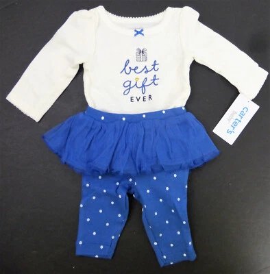 Carters Ханука лучший подарок когда-либо боди леггинсы балетной 3 месяцев синий белый - Изображение 1 из 3