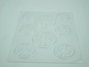 Candy Mold Peace Sign Shapes 8 Designs Clear Plastic CK Products 90-9233 - Picture 1 of 5