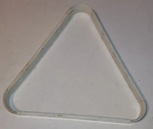 Tavolo da biliardo stecca biliardo plastica vintage 15 palline rack triangolo bianco 10 x 12 in - Foto 1 di 4