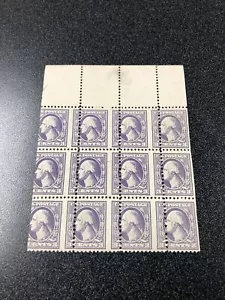 US 530 Washington 3 Cents Misperf Block Of 12   Hinged On 1 Stamp - Picture 1 of 6