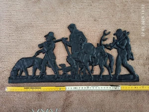 Gußeisernes Wandrelief "Jagdszene im Freien", original Erzgebirge - Bild 1 von 1