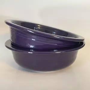Set of 2 Fiesta Ware Plum Dark Purple Large Serving Bowls 8.25” Retired - Picture 1 of 8