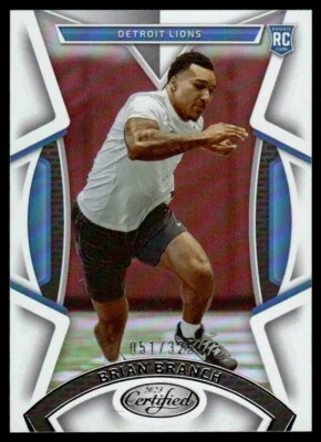 2023 Panini Certified Base Mirror Brian Branch Rookie 051/325 Detroit Lions #175 - Image 1 of 2
