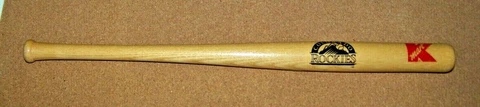 Colorado Rockies K-Mart mini baseball bat 17.75" blonde wood c40014 Cover