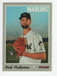 2019 Topps Heritage Baseball Rookie Nick Anderson Miami Marlins #692 - Bild 1 von 7