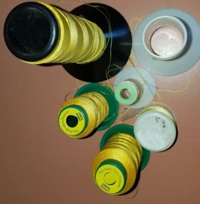 Lot of  6 YELLOW Rayon or Poly Machine Embroidery Thread 6 Shades of Yellow - Image 1 of 4