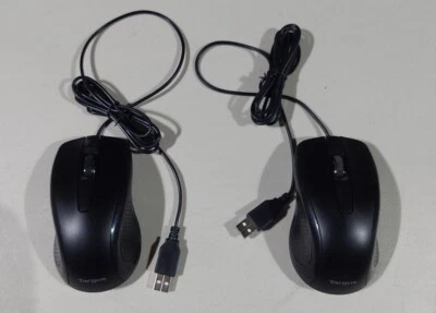 @Set of 2 Targus Optical Wired Mouse Black Model AMU660 Brand New Open Box Nice@ - Image 1 of 4