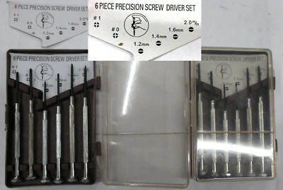 LOT OF 2 set-- Jewelers S/D 6pc Set precision Screw Drivers Philips and Flat