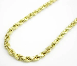 Collar de moda con cadena de cuerda de oro amarillo de 14 K corte diamante de 2 mm, 16"" a 24"" pulgadas - Imagen 1 de 8
