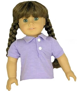 Camisa polo tejida lavanda para muñeca American Girl de 18 pulgadas - Imagen 1 de 2