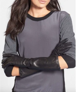 Vince Camuto Perforated Black Leather Gloves L126339 Women's Size Small - Picture 1 of 1