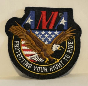 AMA Motorcycle Patch 4" Round Eagle Protecting your Right to Ride USA Unused - Picture 1 of 4