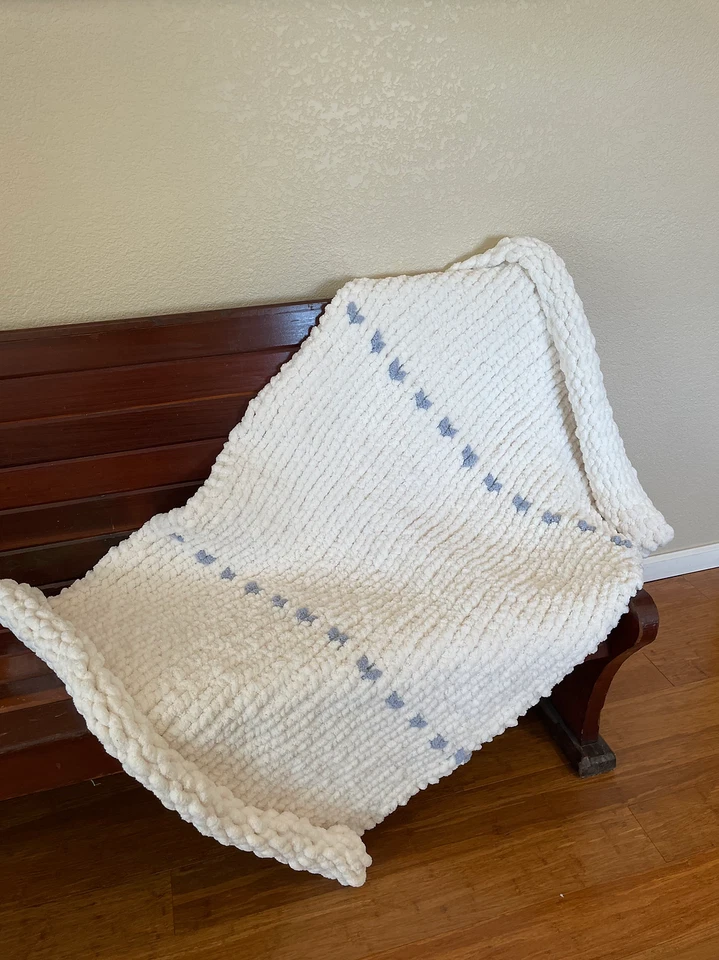 Cobertor de malha robusto Blue Hearts - Imagem 1 de 1