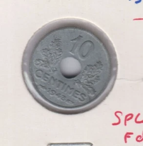 FRANCE 10 Centimes 1943 zinc, BU grade (Z523) - Picture 1 of 2