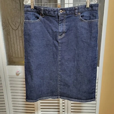 Ann Taylor Ladies Blue Pencil Denim Jean Skirt - Size 14P - Image 1 of 4