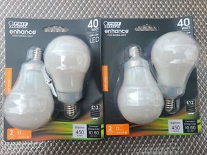 (2 Pack) Feit 40-Watt Equivalent A15 Candelabra Dimmable Bulb, 2700k Soft White - Picture 1 of 2