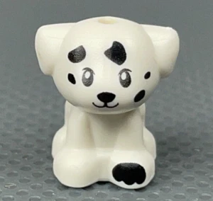 LEGO Friends Minifigur kleiner Hund Welpe weiß schwarz Pfote & Flecken Elliot (x1) - Bild 1 von 9