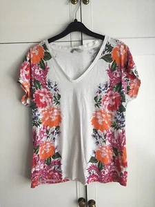 Marks&Spencers Ladies Size 14 Short Sleeve V Neck Cotton Mix Top. - Picture 1 of 2