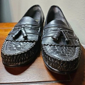 Nunn Bush Cuero Genuino Tejido Mocasín Vestido Zapato Negro Talla 7 Usado - Imagen 1 de 5