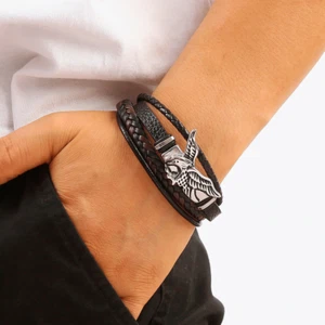 Lederarmband mit Adler + kostenloses Karkoso-Schmucketui! - Bild 1 von 5