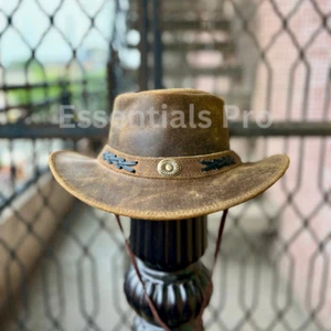 Cappello da cowboy vintage stile western con fascia decorativa, design resistente ed elegante - Foto 1 di 5