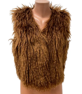 OSKA Gr.2 - L 79% MOHAIR Damen Weste Jacke Kunstfell hellbraun braun - Bild 1 von 4