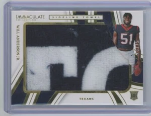 2023 PANINI IMMACULATE WILL ANDERSON JR Rookie /15 #STO-WAJ ASCIUGAMANO LATERALE 2 - Foto 1 di 2
