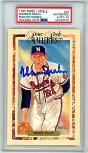 Warren Spahn Signed Perez Steele Master Works - PSA DNA 10 - Picture 1 of 1