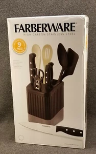 9 Pc Farberware 5184112 Stainless Kitchen Knife Cutlery Chef Kit - Picture 1 of 3