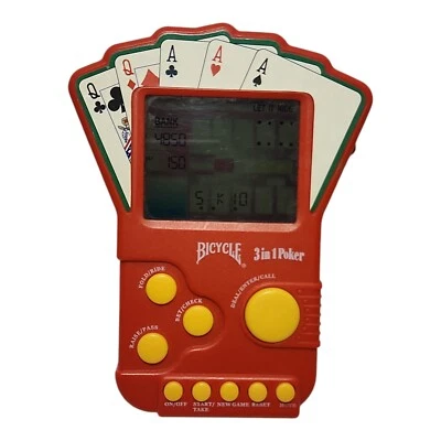 Bicycle 3 in 1 Poker Handheld Electronic Game Techno Source 2004 Tested Works - Image 1 of 4