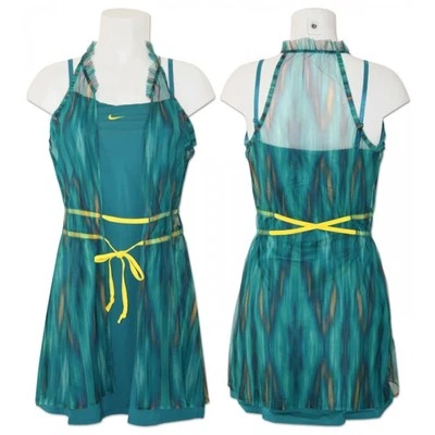 Nike MARIA SHARAPOVA CONJUNTO DORADO Dri Fit Tenis Top Vestido Camisa-Falda Mujeres L NUEVO Foto 1 de 4