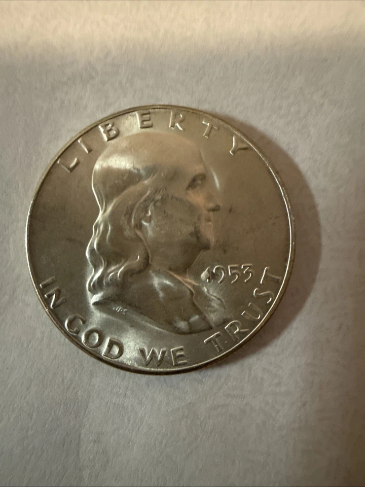 GEM BU UNCIRCULATED UNC MS 1953-S SILVER FRANKLIN HALF DOLLAR BRILLIANT LUSTER - Image 1 of 2