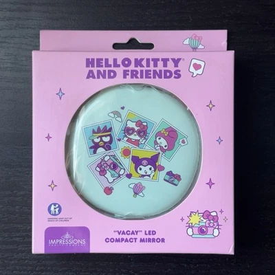 HELLO KITTY & FRIENDS LED Compact Mirror - Vacay Edition Rechargeable NIB KAWAII - Image 1 of 3