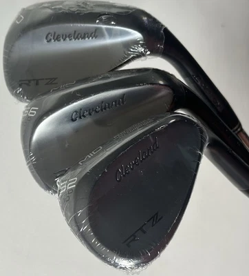 Cleveland RTZ Black Satin Wedge Set 52-10, 56-10, 60-10 Steel DG Spinner RH NEW! - Image 1 of 4