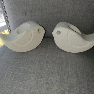 Vögel, Stein, Taube, weiß, Kerzenständer, 2er Set, Art Deco, schwer - Bild 1 von 8