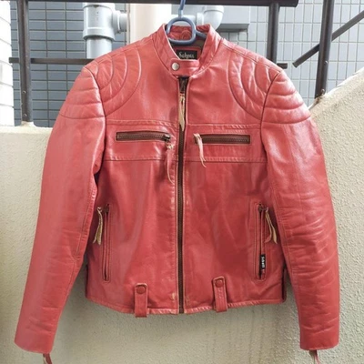 SCHOTT Leather Single Rider Jacket Size S Red From Japan 125960K Authentic - Image 1 of 4