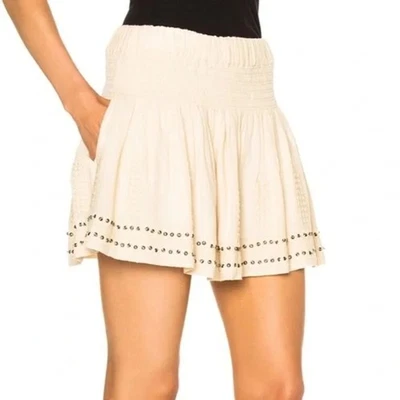 Isabel Marant Etoile Alea Ecru Sequin Cotton Blend Pull On Mini Skirt Size 40/L - Image 1 of 4