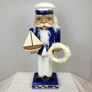 Vintage BRN Nautical Ship Sea Captain Nutcracker Sail Boat Life Preserver 11.75 - Picture 1 of 18