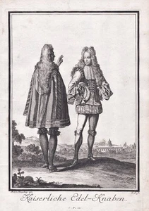 Adel Knaben Österreich Ungarn Trachten Kupferstich engraving Clara 1703 - Bild 1 von 1