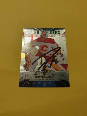 Dustin Wolf Signed Calgary Flames Rookie Card Foto 1 de 2