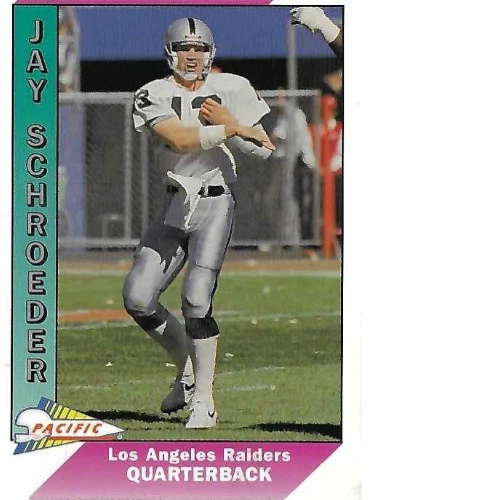 JAY SCHROEDER SIGNED 1991 PACIFIC #239 - LAS VEGAS RAIDERS - Image 1 of 1
