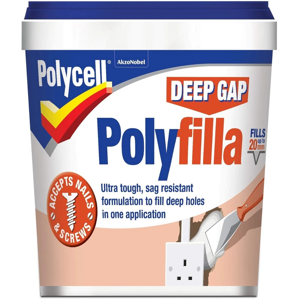 Polycell Deep Gap Polyfilla 1L Ready Mixed Filler for Deep Cracks and Holes - Image 1 of 1