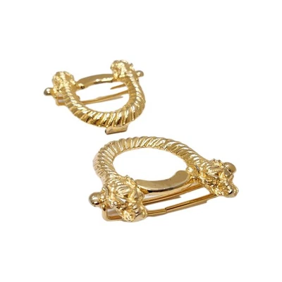 Vintage 1985 Gay Boyer Gold Dragon Belt Buckle Women Men Two Piece Ornate Design - Image 1 of 4