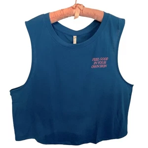 Fabletics Cropped Feel Good...Mantra Muscle Tank Electric Blue size 3X NEW - Picture 1 of 8