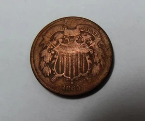 USA United States of America Shield 2 Cents 1865 VERY SCARCE - Picture 1 of 2
