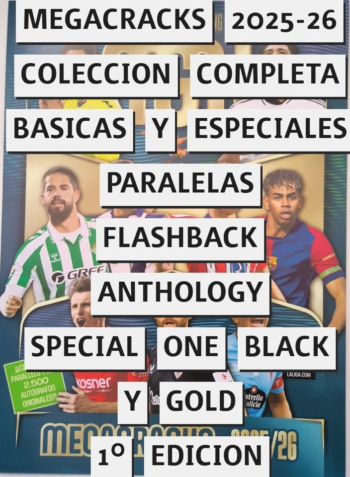 COLECCION COMPLETA ELIGE TU MISMO MEGACRACKS 2025-26 LAMINE YAMAL LALIGA PANINI - Imagen 1 de 1